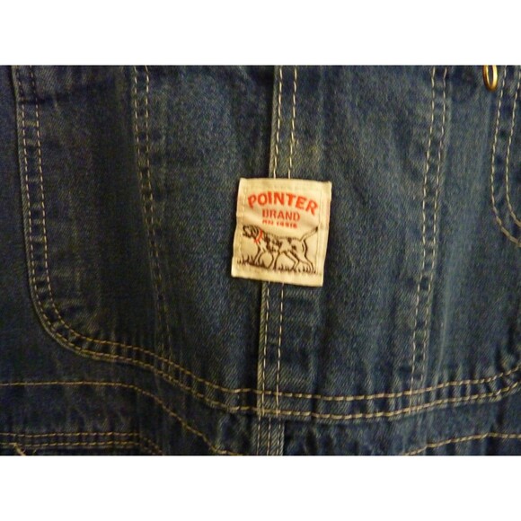 Vintage 90s Pointer Brand Bib Farm Overalls Low Back Men's-sz 40x30-Blue Denim - Picture 2 of 6